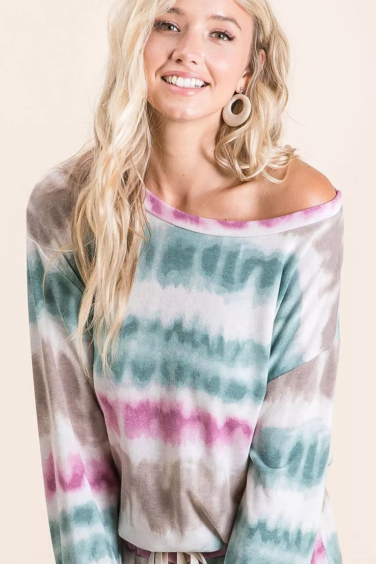 Tie Dye Print Terry Sweatshirt