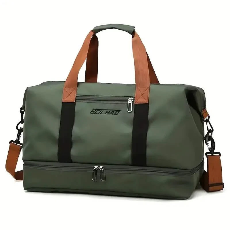 Nylon Duffel Bag for Travel – Large Capacity, Foldable, Shoe Compartment – Men &amp; Women