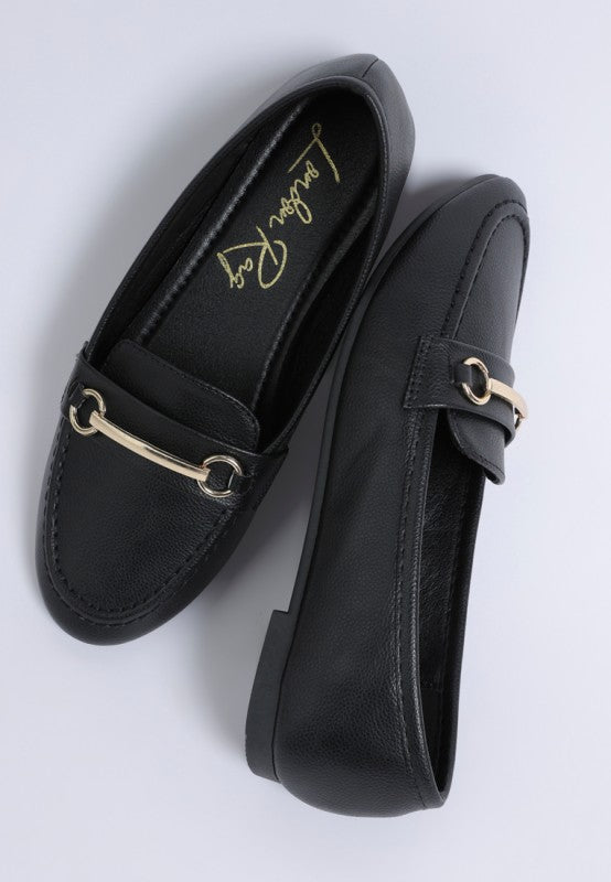 Oliot Horsebit Detail Flat Loafers