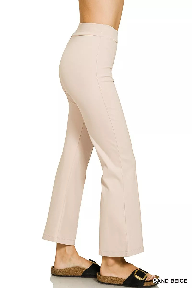 Heavy Ponte Elastic Waistband Pintuck Pants