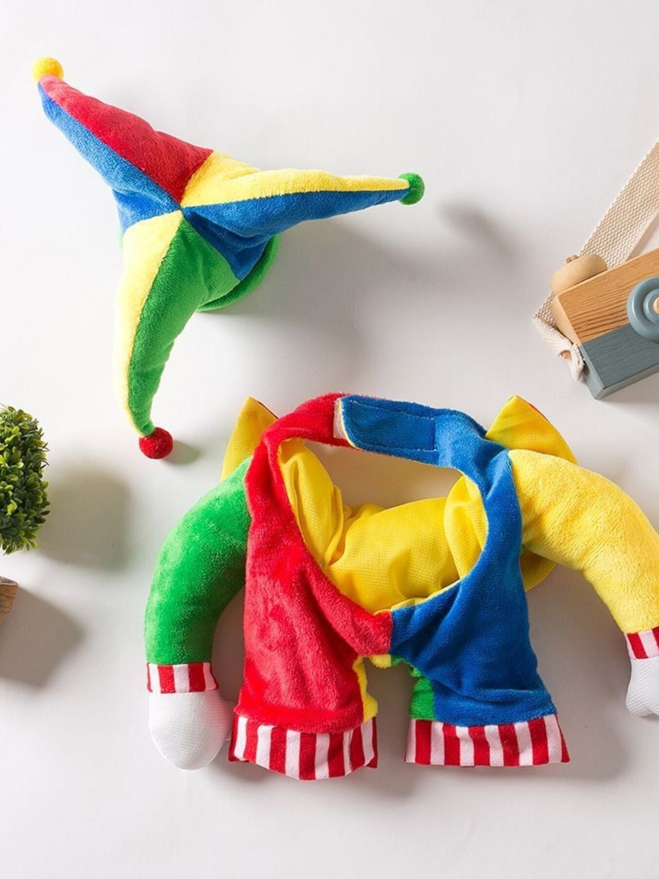 Colorful Clown Pet Jumpsuit with Hat - Loving It Shop