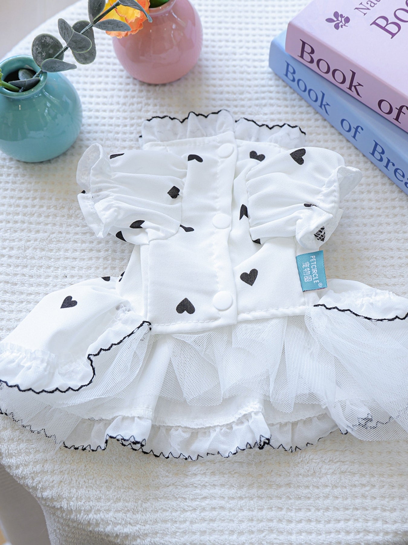 Heart - Patterned Bowknot Pet Dress - Loving It Shop