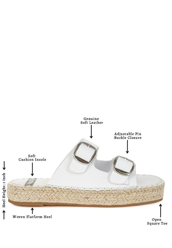 Palala Genuine Soft Leather Square Toe Espadrilles