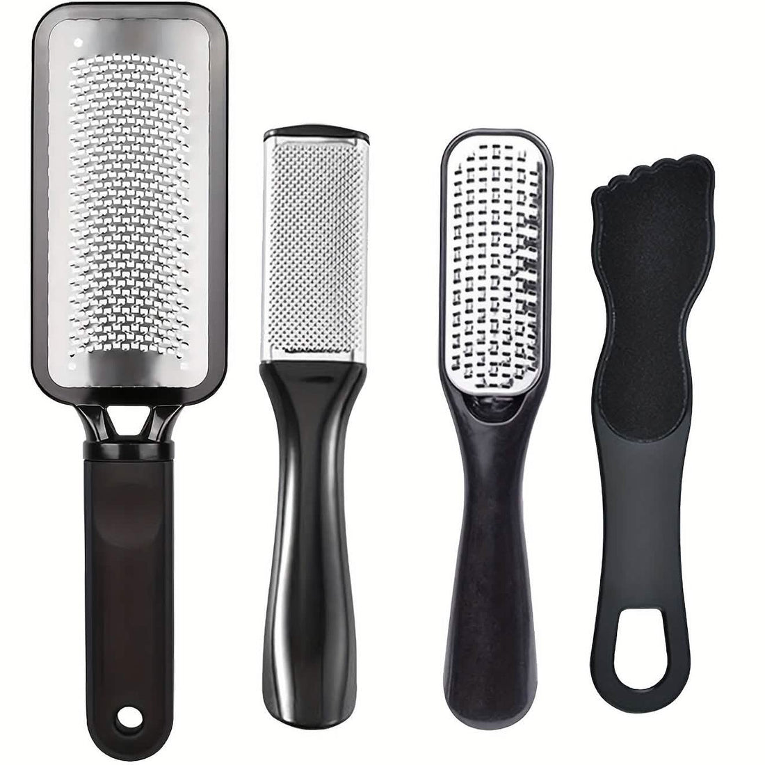 4-Piece Stainless Steel Foot File Set – Callus &amp; Dead Skin Remover