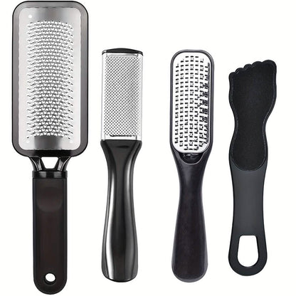 4-Piece Stainless Steel Foot File Set – Callus &amp; Dead Skin Remover