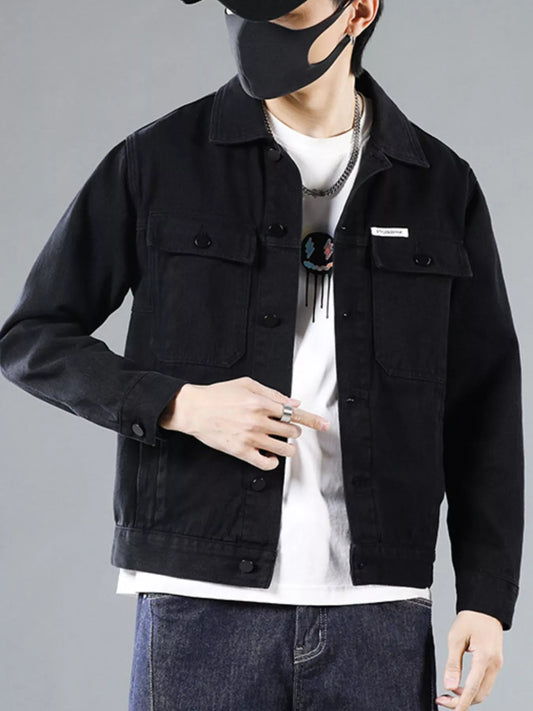 Men's Plus Size Classic Button Up Denim Trucker Jacket