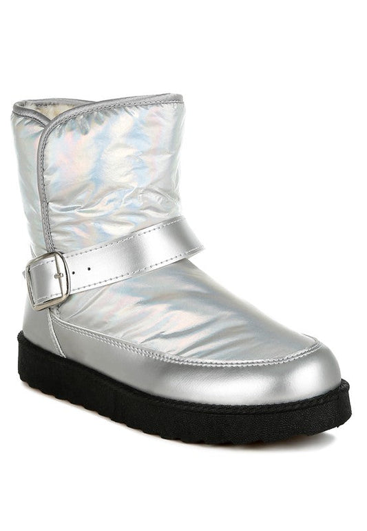 Jammy Buckle Strap Puffy Ankle Boots