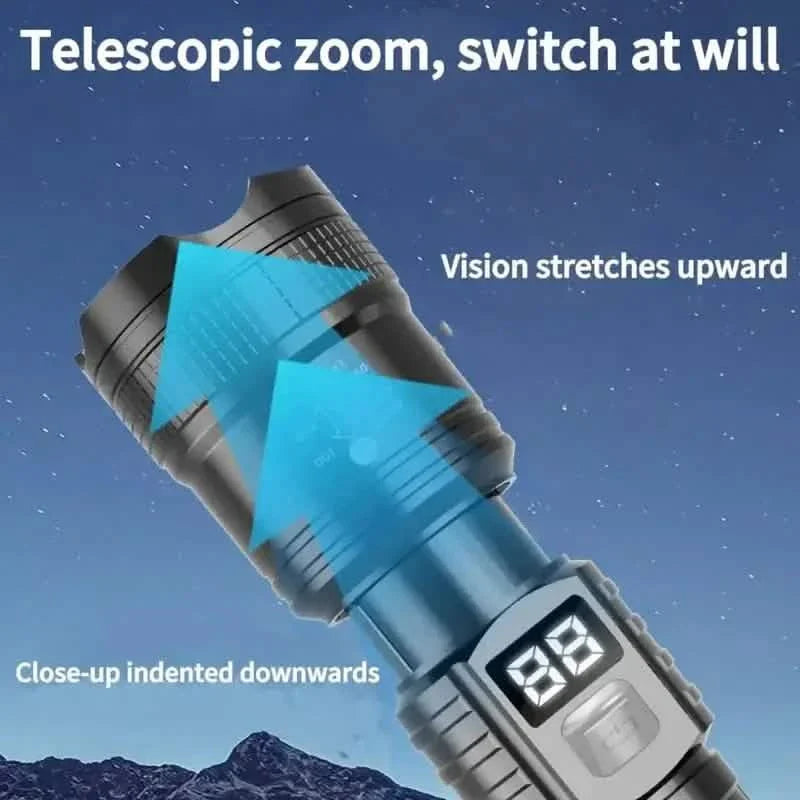 Ultra-Bright Tactical LED Flashlight – 3 Modes, USB Rechargeable, 600 Lumen, Outdoor, Hiking &amp; Camping