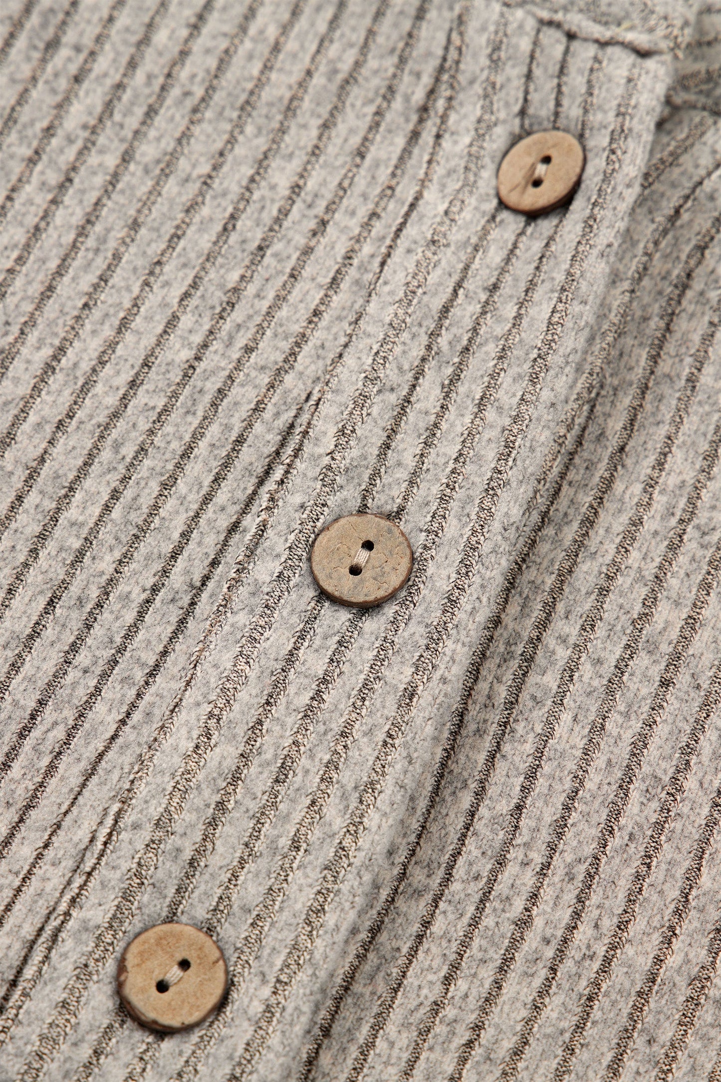 Simply Taupe Plus Size Ribbed Knit Kangaroo Pocket Henley Long Sleeve Top
