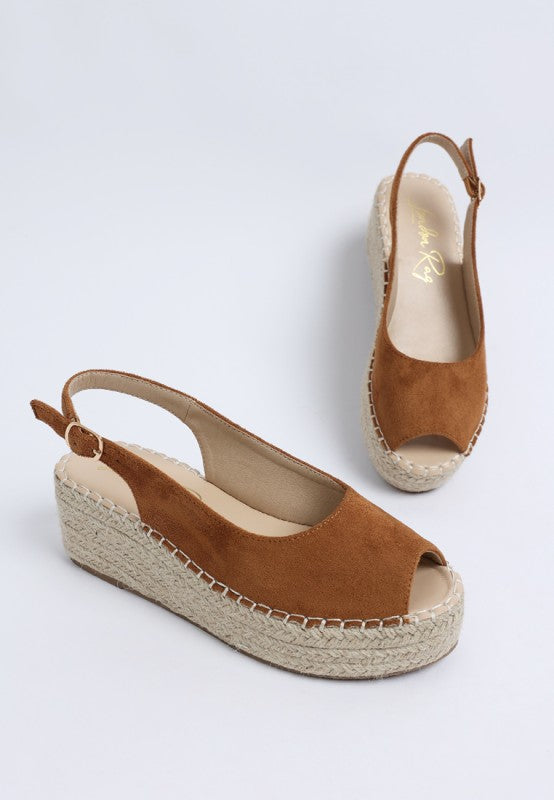 Georna Peep-Toe Espadrille Wedges