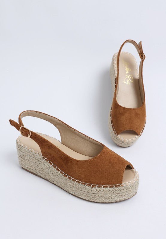 Georna Peep - Toe Espadrille Wedges - Loving It Shop