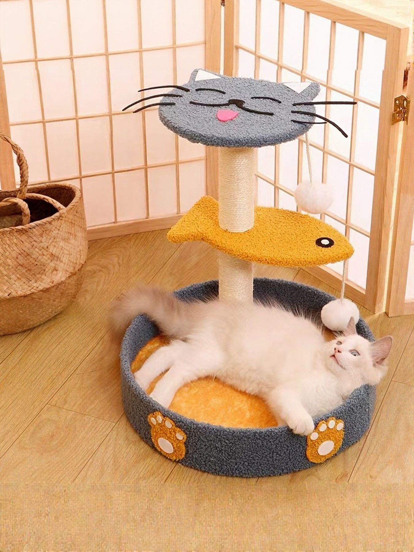 Cat Scratching Post with Cat Bed and Toy - Loving It Shop