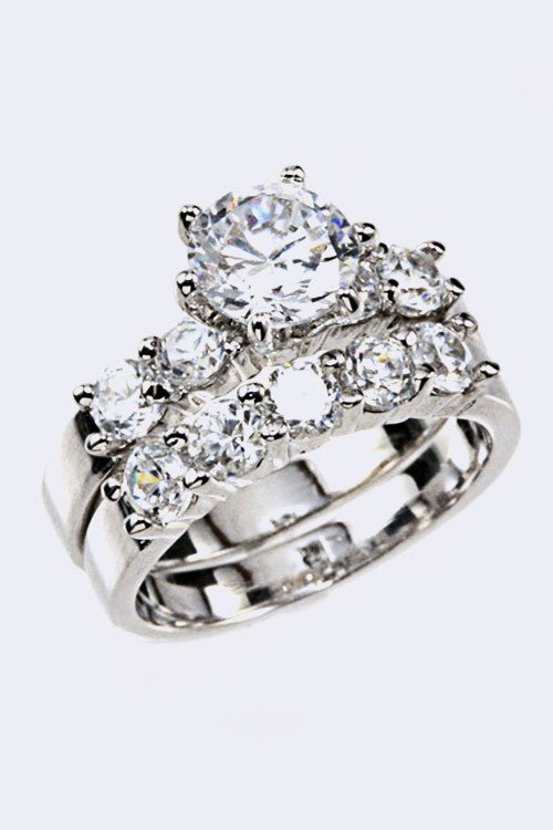 Cubic Zirconia Double Ring - Loving It Shop