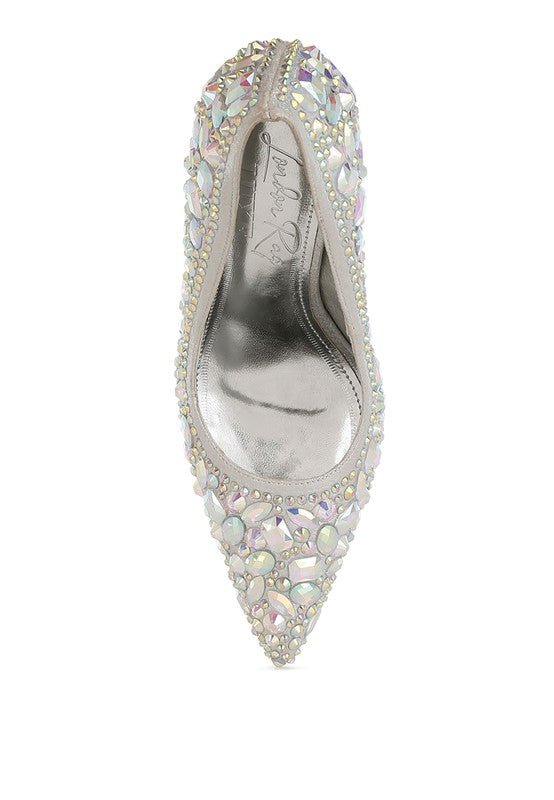Iceout Diamante & Rhinestone Embellishments Pumps - Loving It Shop