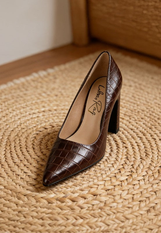 Scheba Sleek Block Heel Pumps