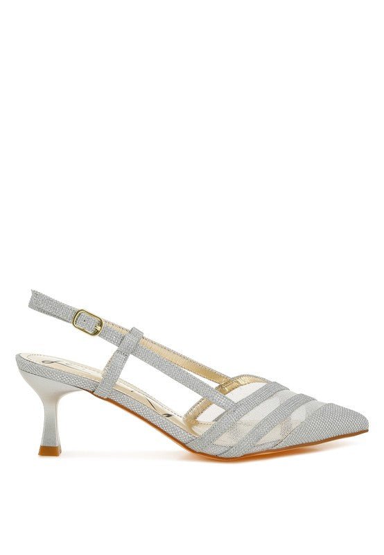 Daldra Kitten Heel Slingback Sandals - Loving It Shop