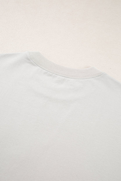 Casual Oversize Big Bow Printed Drop Shoulder Tunic Casual Tee