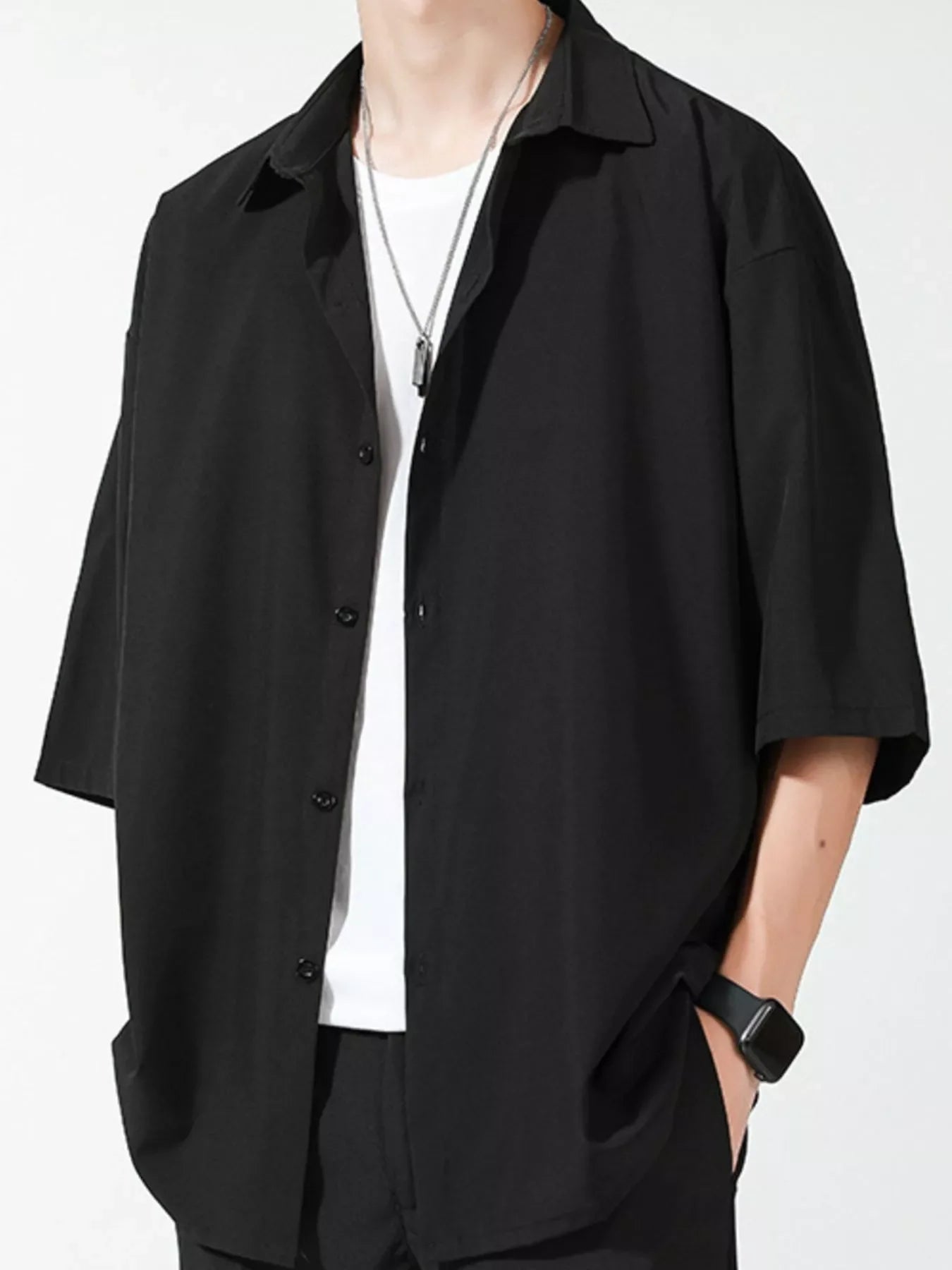 Men's Full Size Button Up Short Sleeve Shirt Plus Size - Loving It Shop