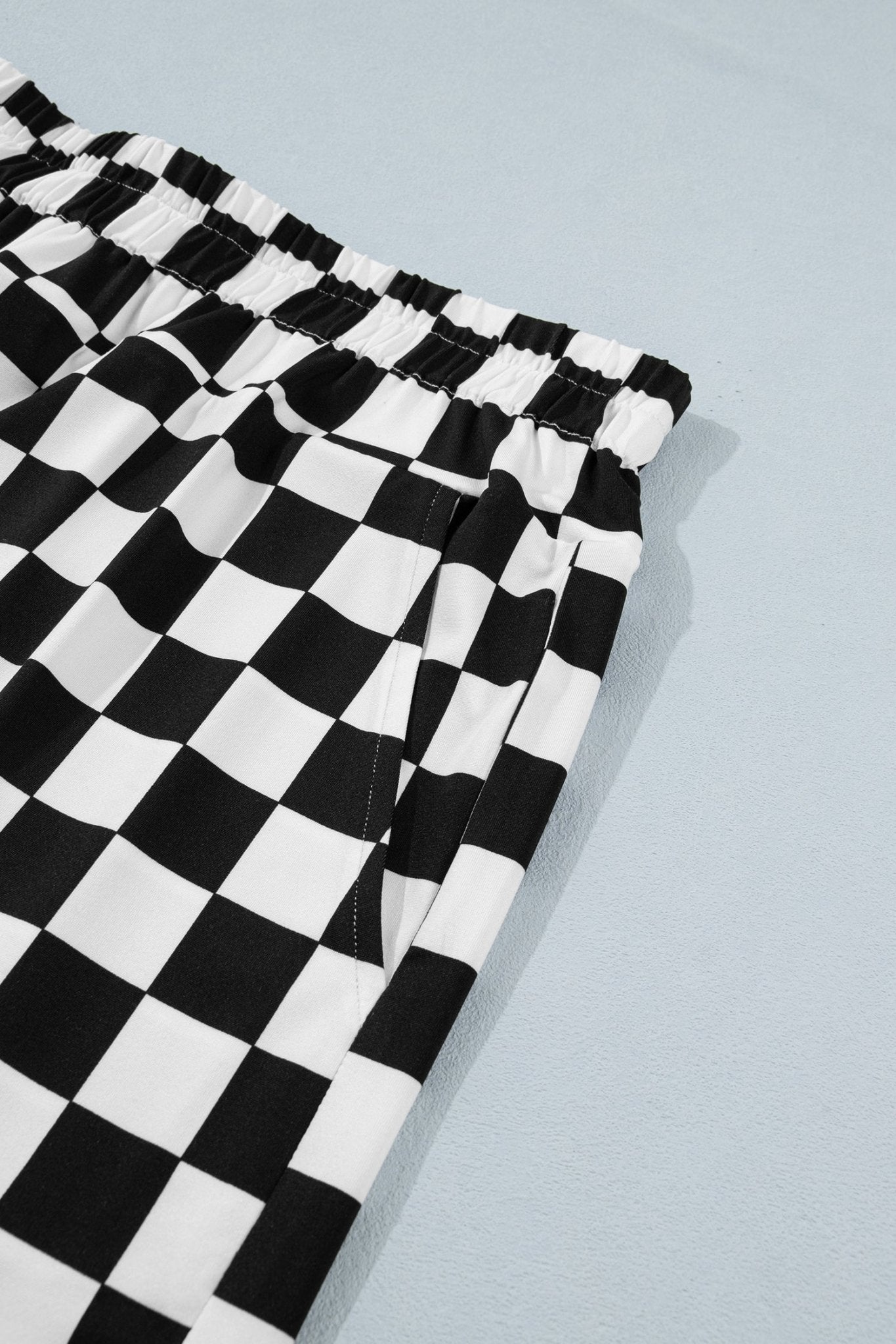 Black Plus Size Checkered Athleisure Shorts - Loving It Shop