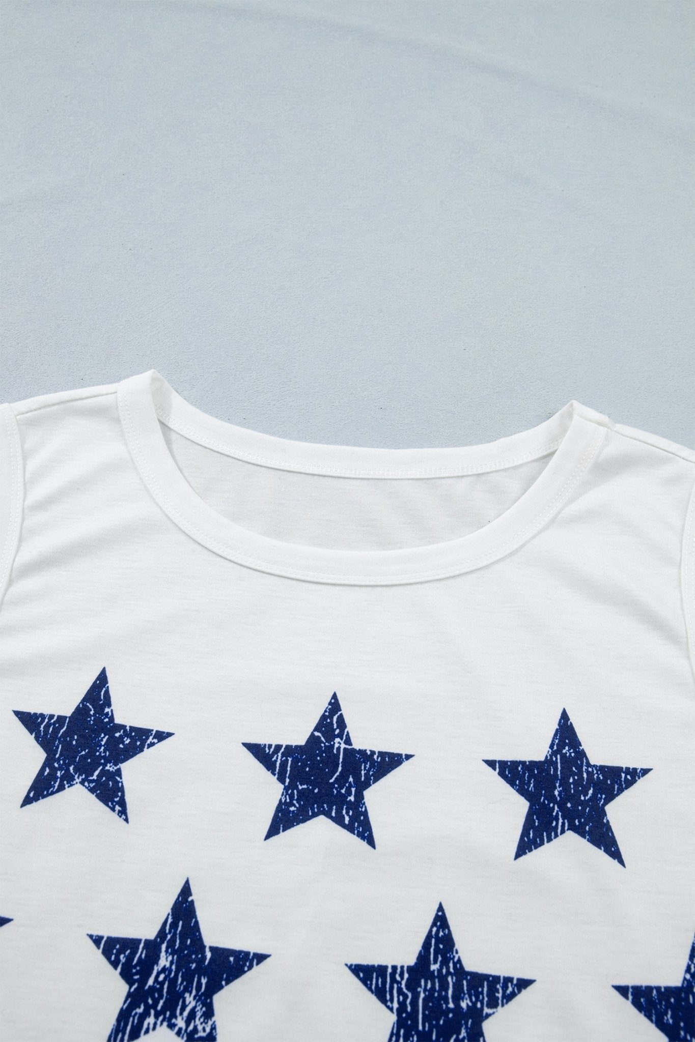 White Vintage Stars and Stripes Printed Casual Tank Top - Loving It Shop
