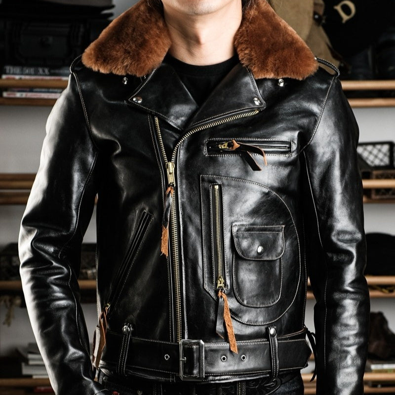 Detachable Fur Collar And Belt Fully Equipped Men&