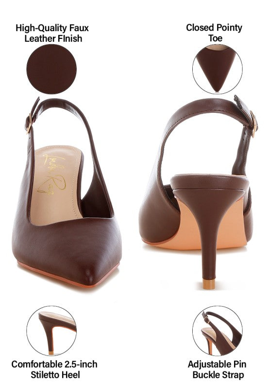 Jaoba Pointed Toe Pin Buckle Slingbacks