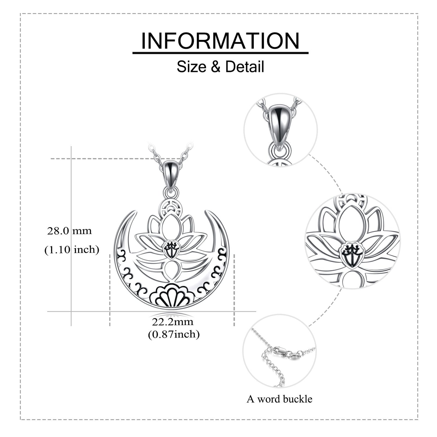 Lotus Flower Symbol Yoga Necklace Sterling Silver Sanskrit Symbol  Balancing Jewelry