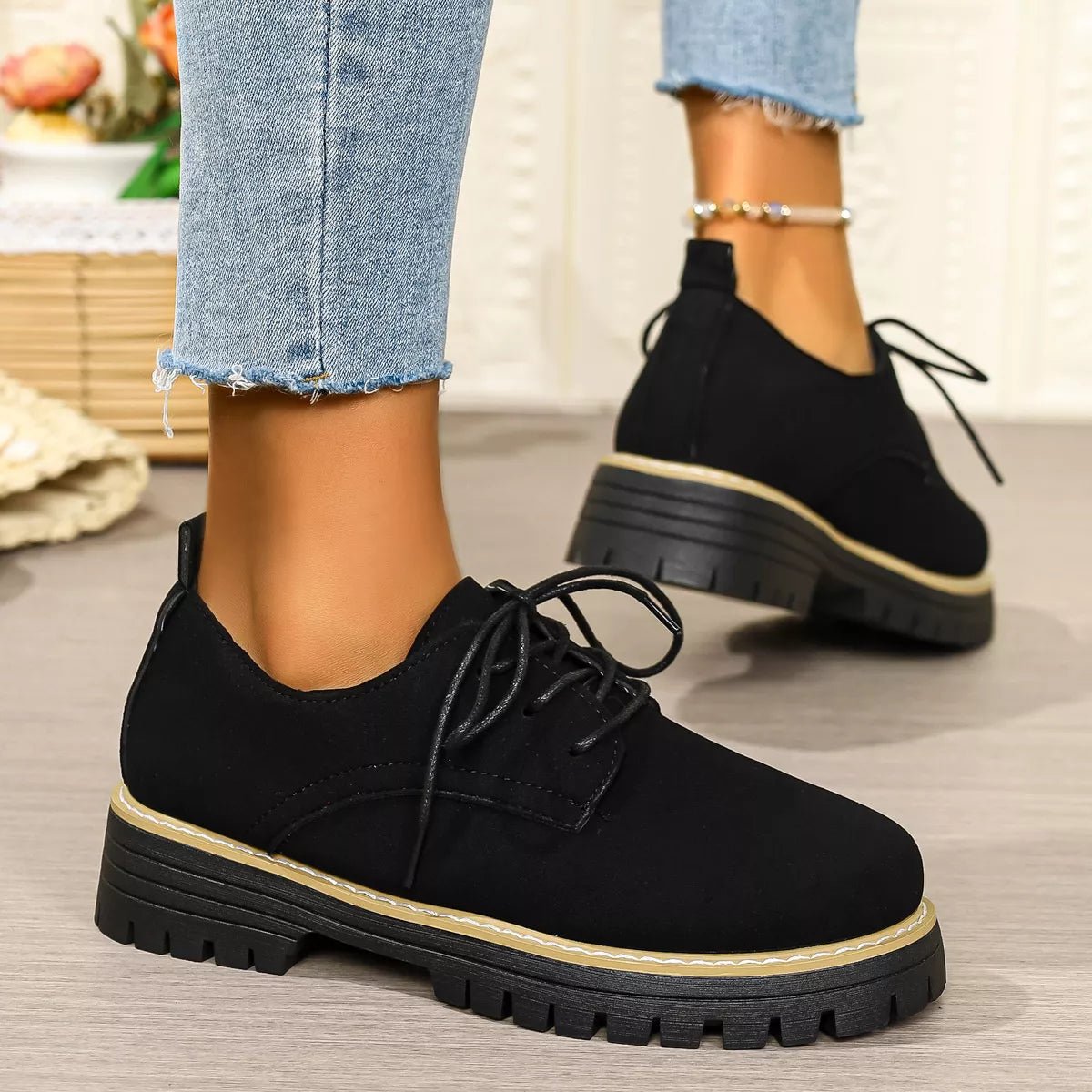 Round Toe Lace - Up Loafers - Loving It Shop