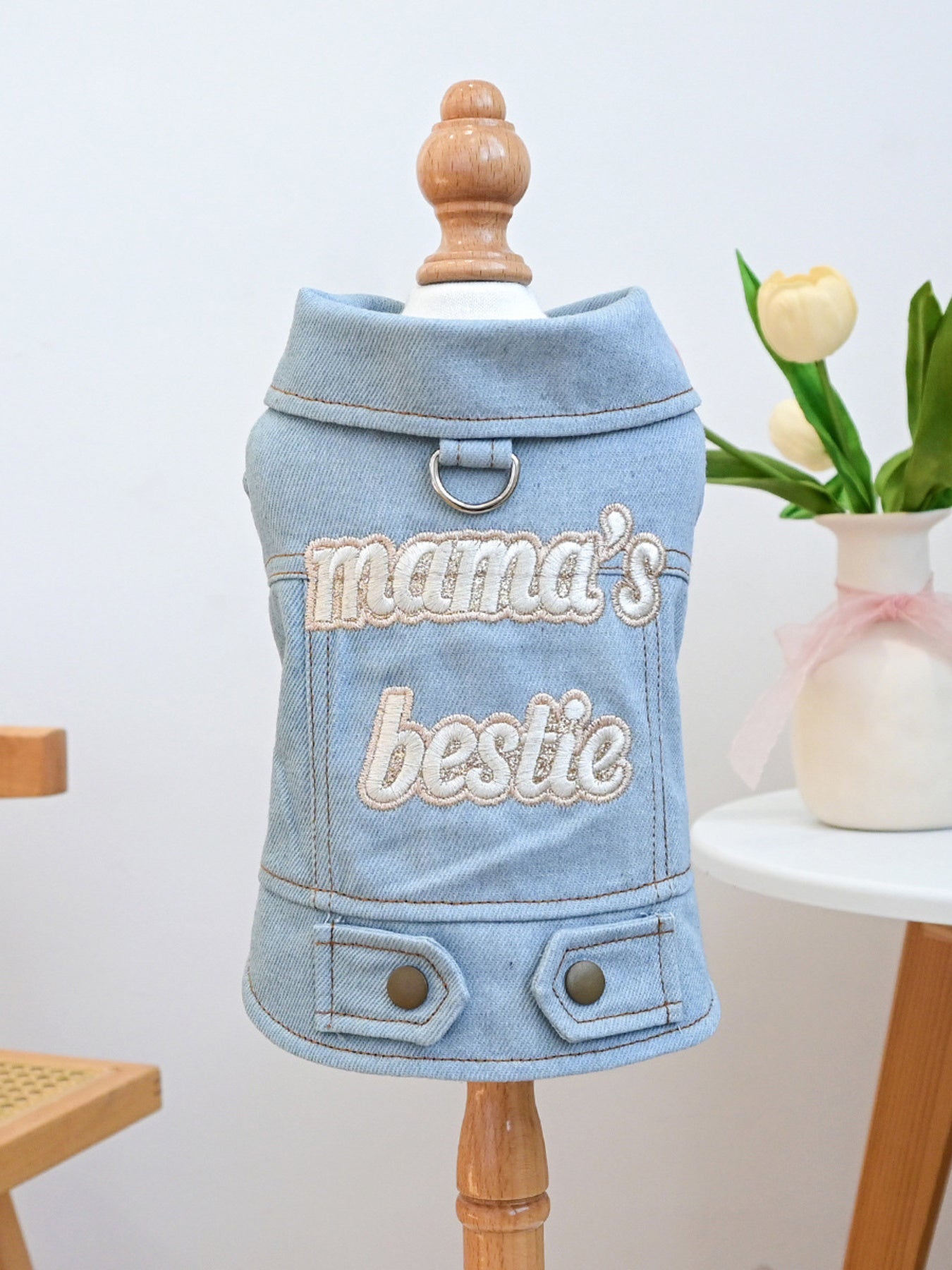 Embroidered Denim Pet Jacket - Loving It Shop