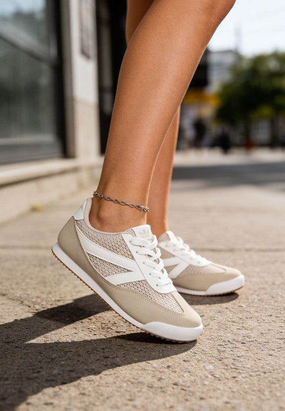 Tibala Padded Collar Lace-Up Sneakers