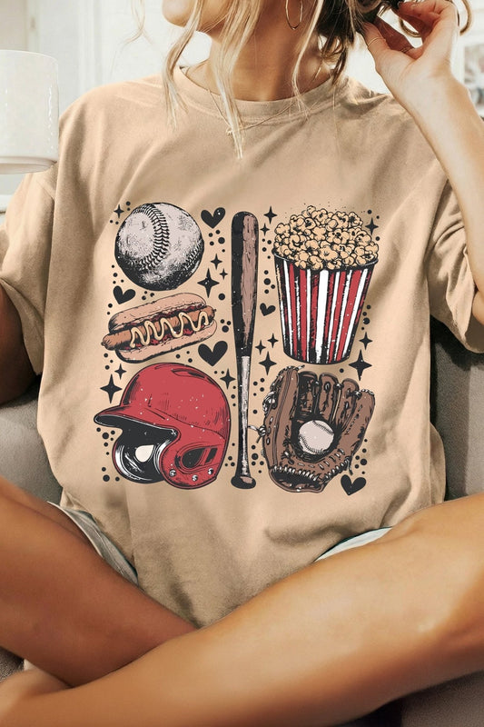 Khaki Retro Baseball Game Day T Shirt - Loving It Shop