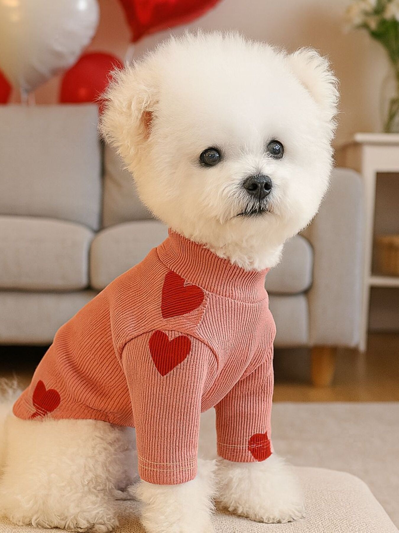 Heart Pattern Pet Sweater - Loving It Shop