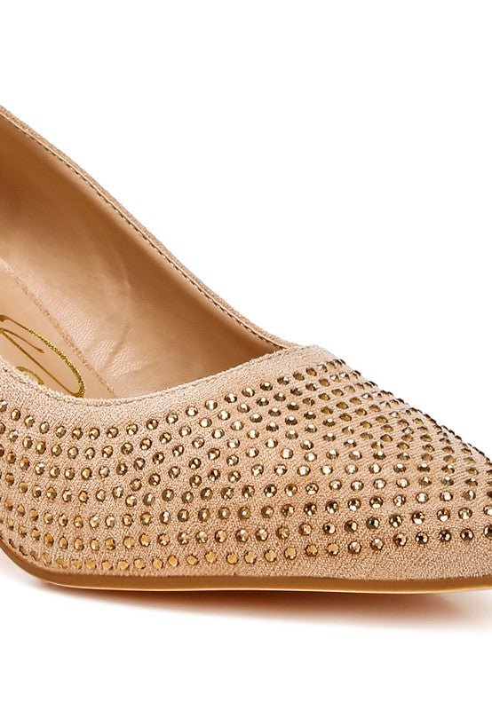 Caspia Rhinestones Embellished Pumps - Loving It Shop
