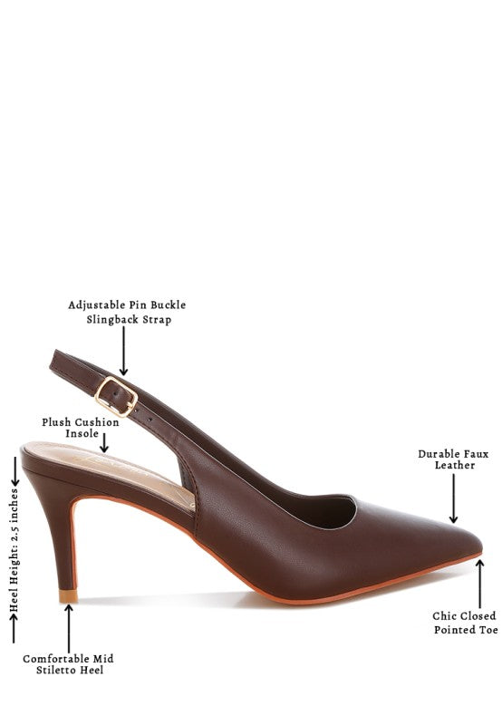 Jaoba Pointed Toe Pin Buckle Slingbacks