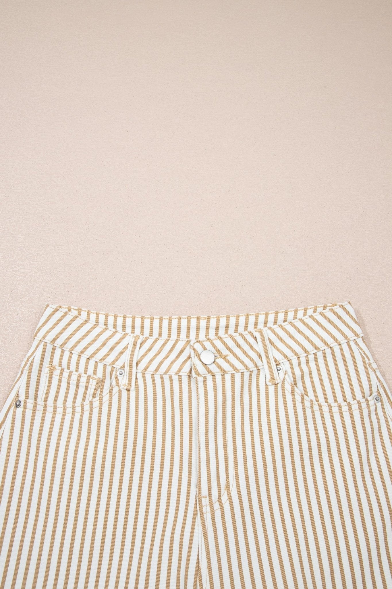 Khaki Stripe Casual Barrel Jeans - Loving It Shop