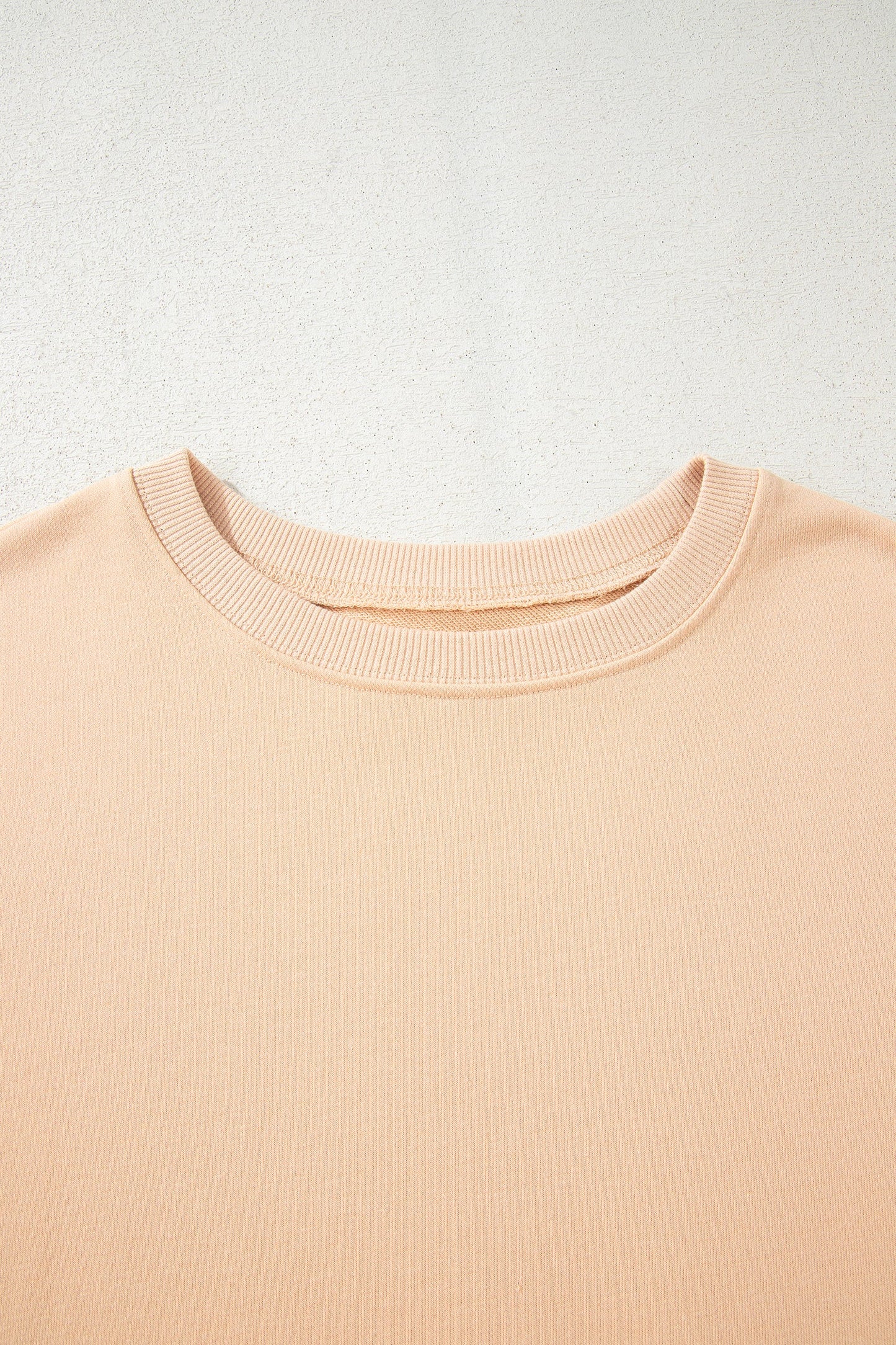 Beige Color Block Patchwork Split Hem Casual Sweatshirt
