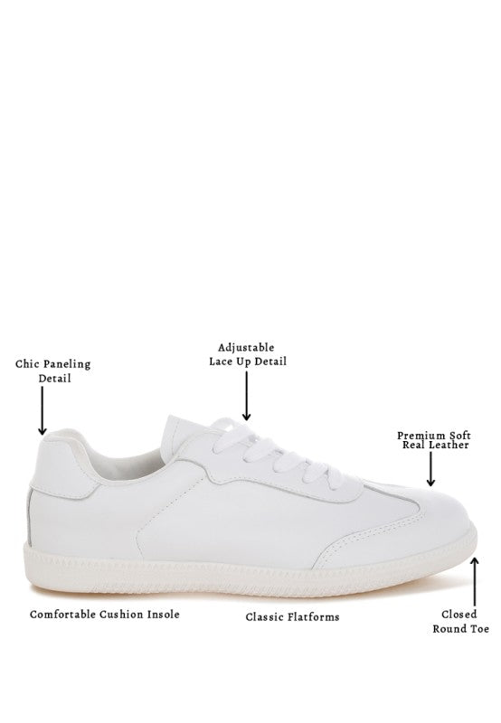Bostonia Real Leather Casual Sneakers