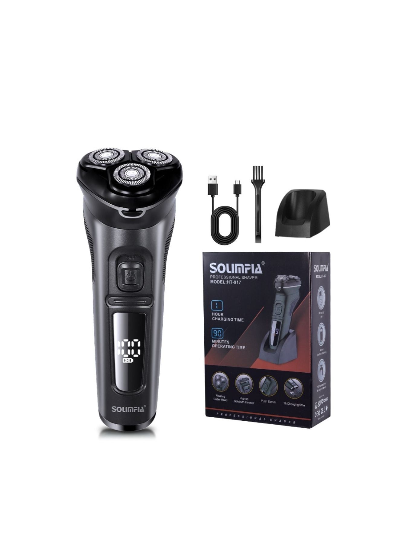 Rechargeable Rotary Electric Shaver with LED Display - Loving It Shop