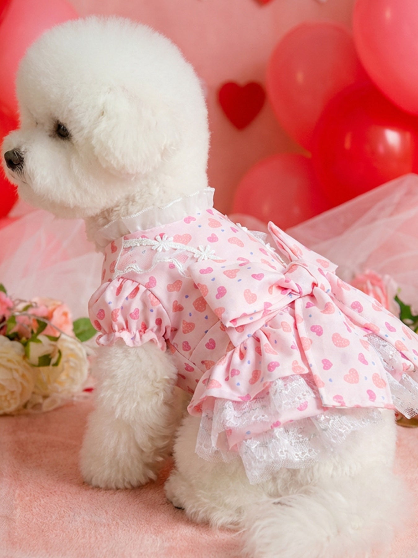 Bow Printed Pet Dress - Loving It Shop