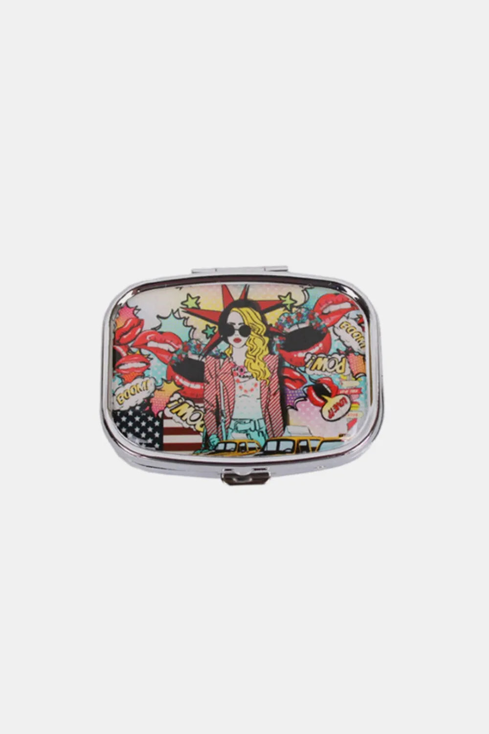 Print Metallic Rectangular Pill Case