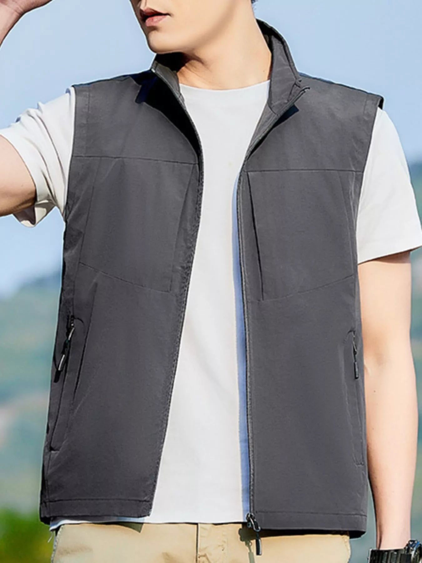 Men's Plus Size Lightweight Zip Up Vest - Loving It Shop