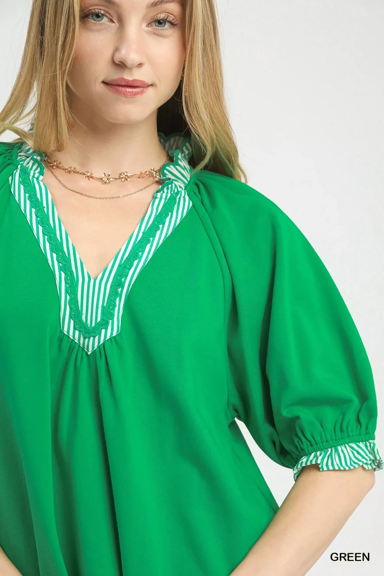 French Terry Collared Top