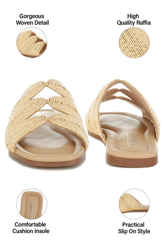 Daisy Doe Raffia Square Toe Flats