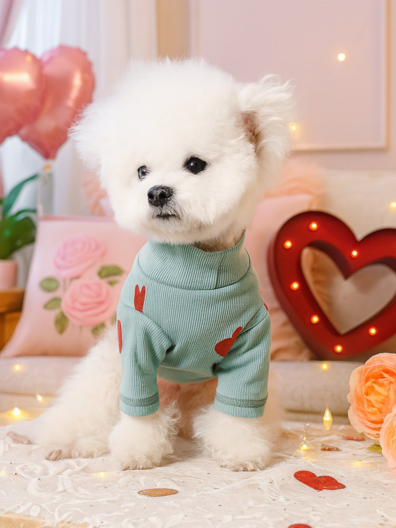 Heart Pattern Pet Sweater - Loving It Shop