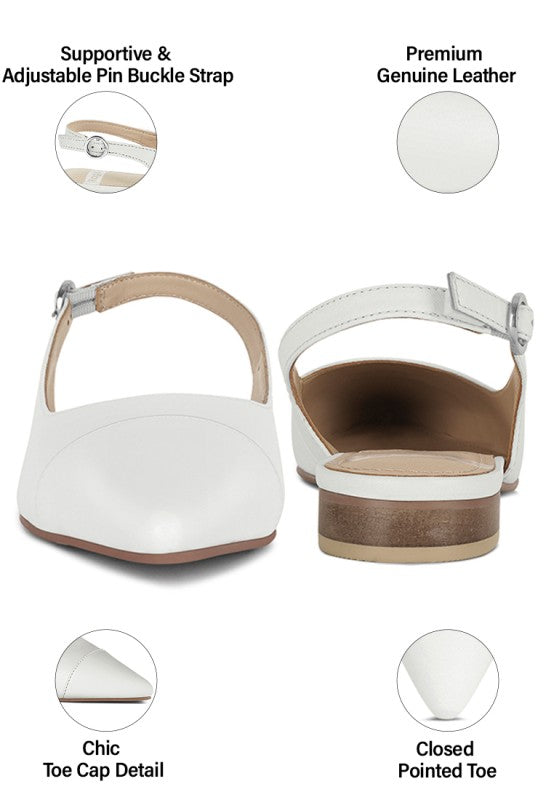 Uwaha Genuine Leather & Real Suede Slingback Flats