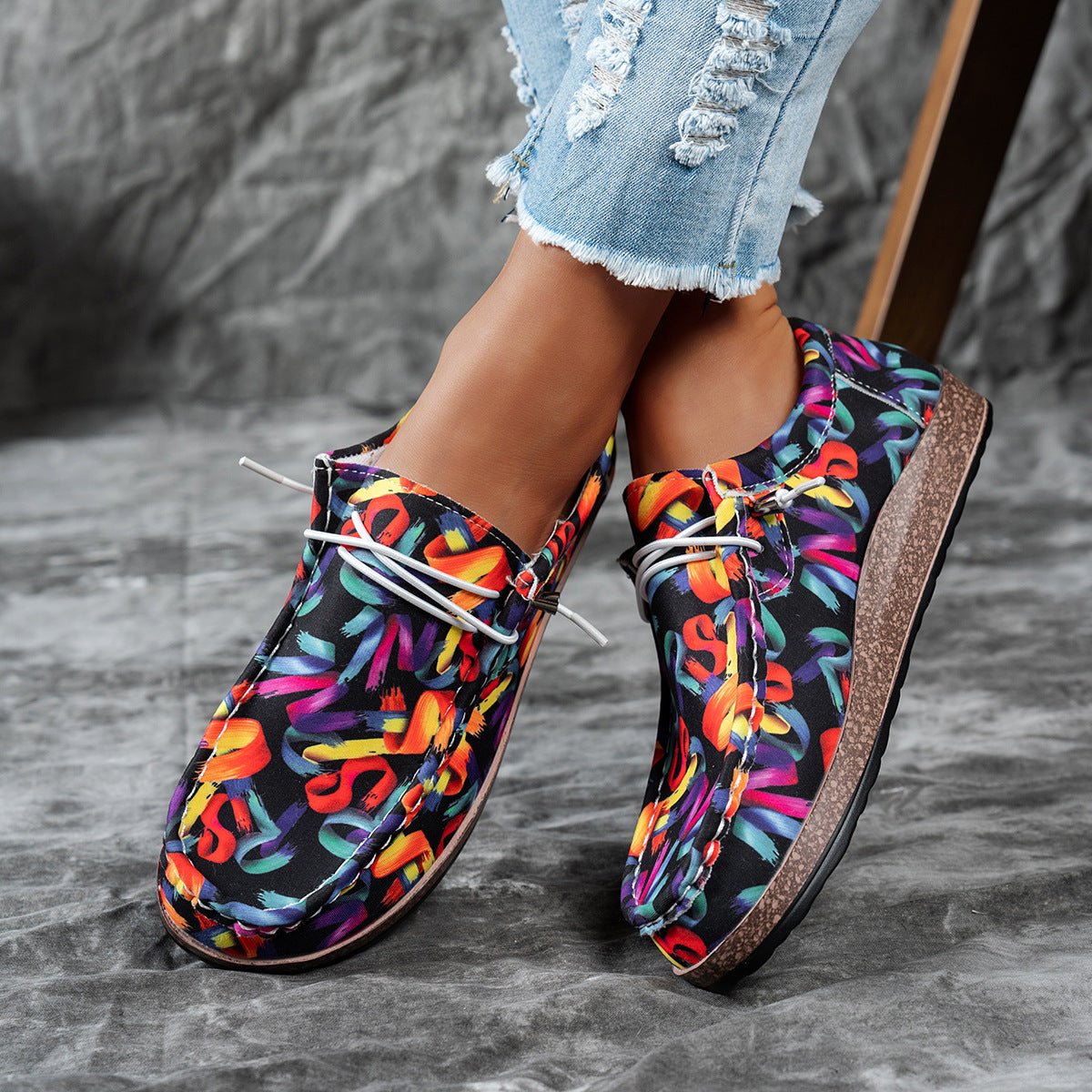Colorful Printed Casual Loafers - Loving It Shop