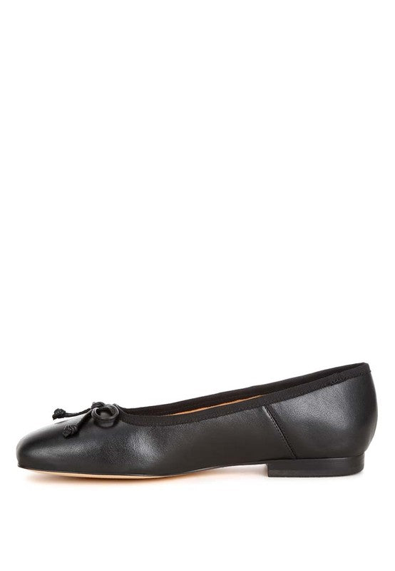 Lutten Square-Toe Bow Ballerinas