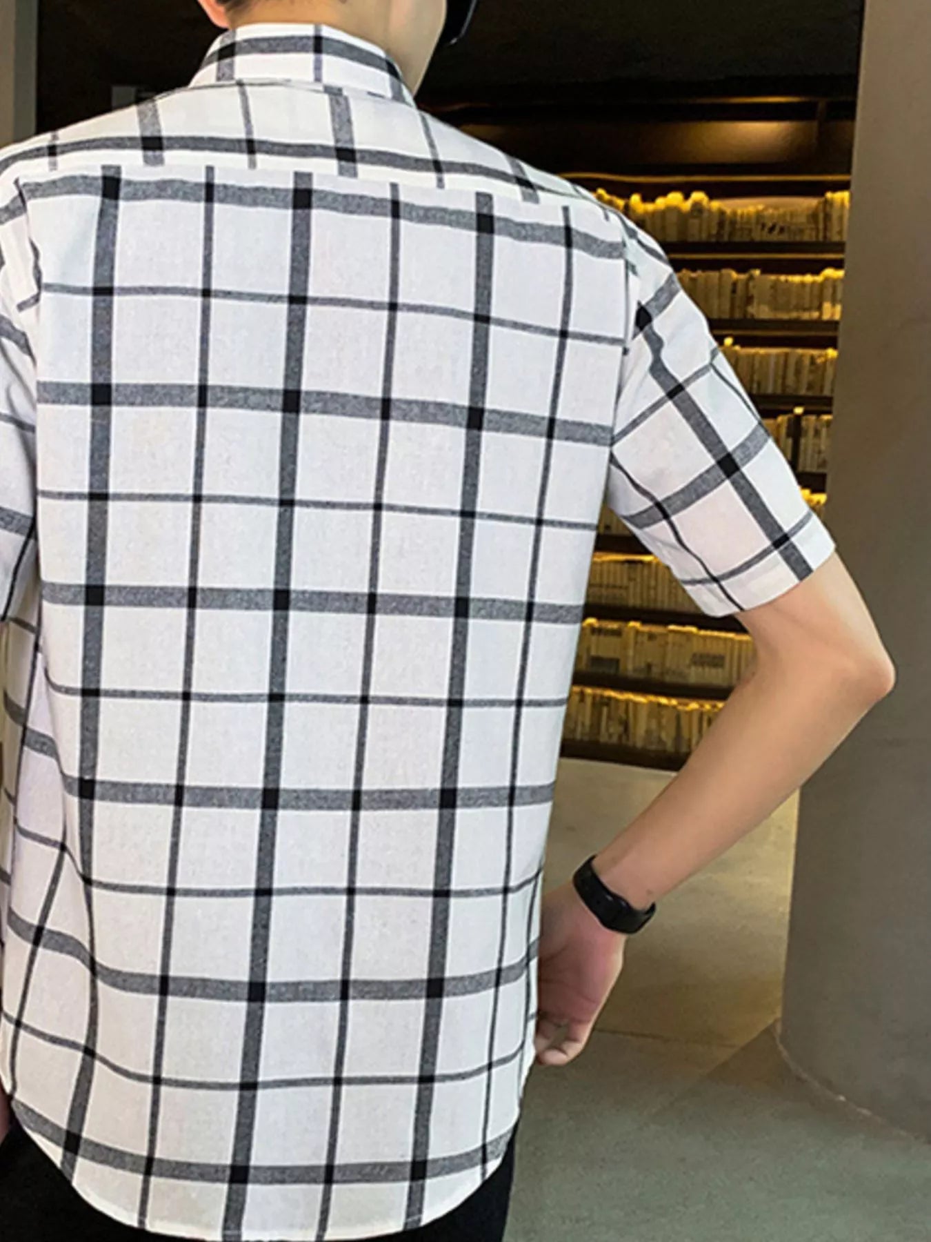 Men's Plus Size Casual Plaid Short Sleeve Shirt - Loving It Shop