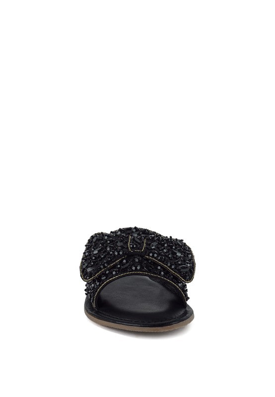 Pipa Big Bow Beaded Flats