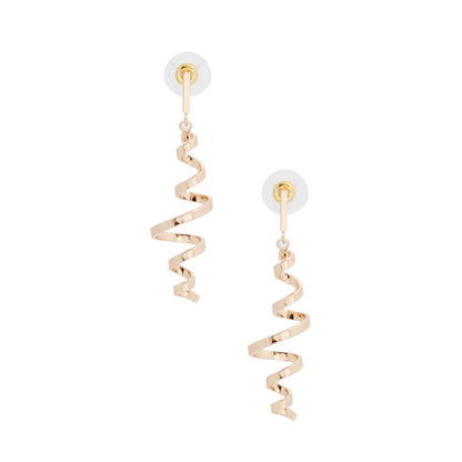 Spiral Curl Gold Metal Earrings – Trendy Statement Jewelry